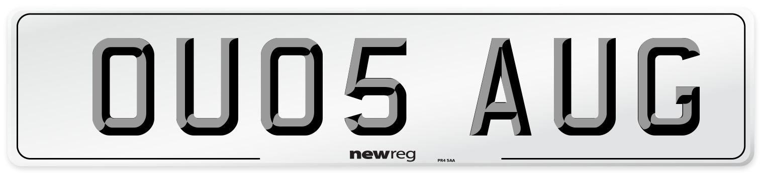 OU05 AUG Number Plate from New Reg